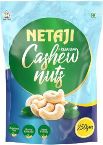 Netaji cashew nuts in clear hygienic jar packaging