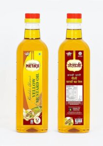 “Netaji Yellow Mustard Oil bottle – pure cold-pressed cooking oil rich in flavor and nutrients”
