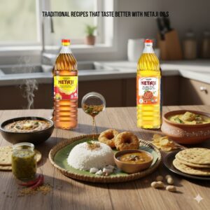 Preparing traditional Indian dishes using Netaji Oil