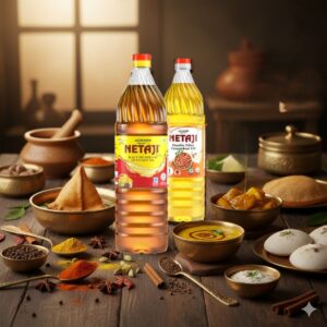 Family enjoying traditional Indian food made with Netaji Oils