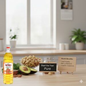 “Indian meal being cooked using groundnut oil in a traditional pan”